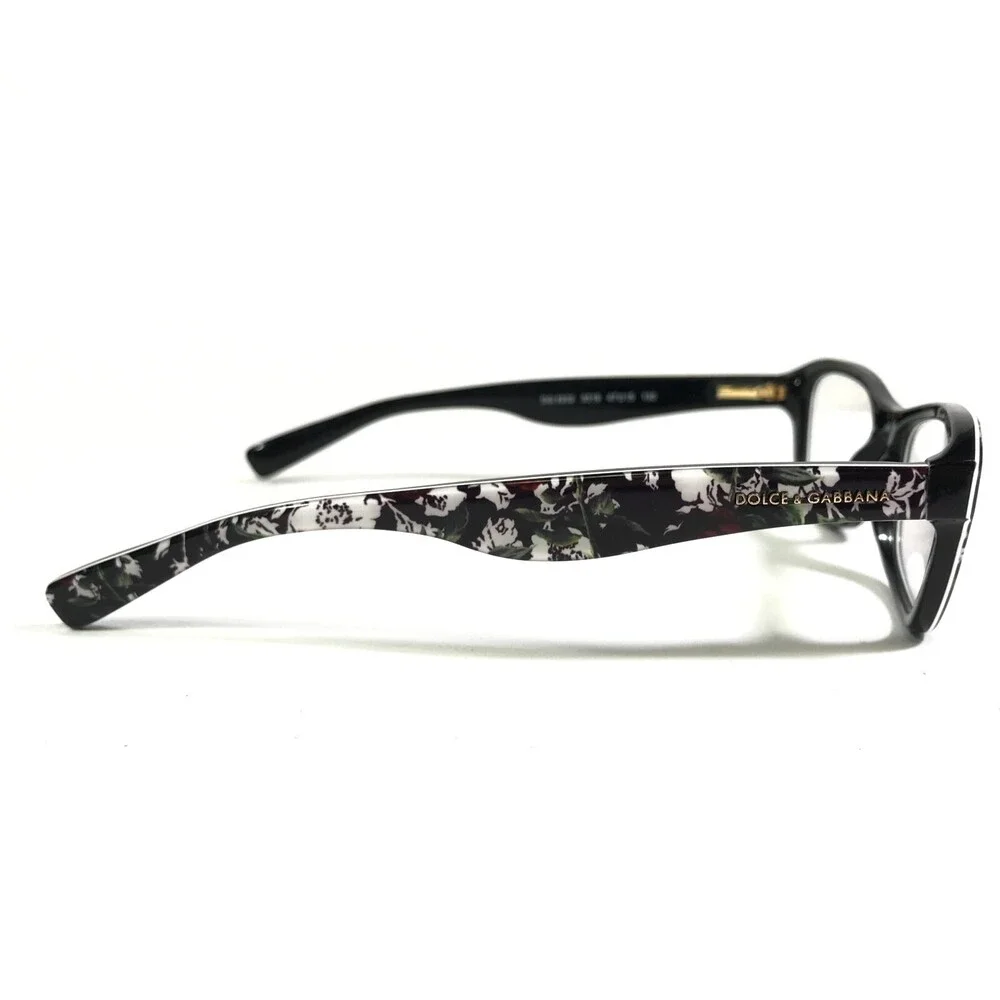 Dolce & Gabbana Eyeglasses Frames DG3202 3019 Black Red White Floral 47-15-130